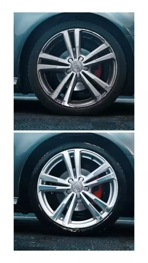 Jante Audi avant et après nettoyage
